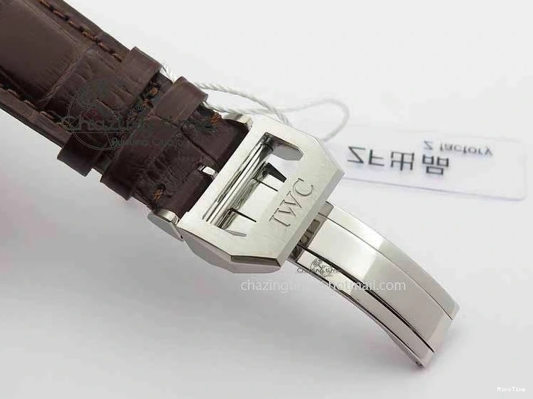 MIROTIME 0128 Unique Portuguese IW3714 Diam ZF V2 1:1 Best Edition Gray Dial On Brown Leather Strap A79350 (Slim Movement) 7250